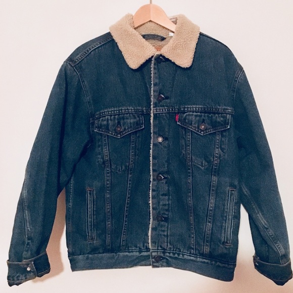 levi shearling denim jacket